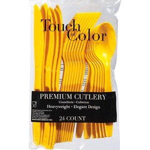 Touch Of Color Premium Cutlery, Yellow - 24 Ct , CVS