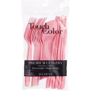 Touch Of Color Premium Cutlery, Pink - 24 Ct , CVS