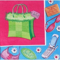 Paper Art - Servilletas con estampado de compras