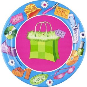 Creative Expressions Shopping Spree Paper Plates Print