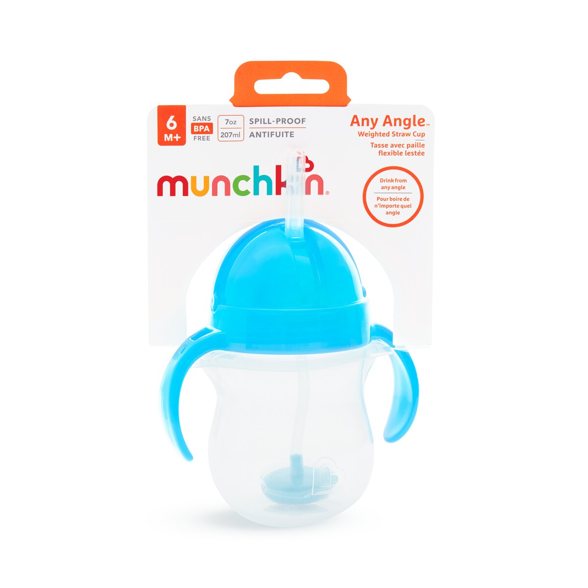 Munchkin 7 oz Weighted Straw Sippy Cup, Assorted