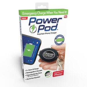  Power Pod Keychain Phone Charger for iPhone, Lighting Compatible 
