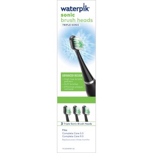 Waterpik Replacement Triple Sonic Brush Heads - Black STRB-3WB - 3 Ct , CVS