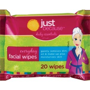 Just Because Daily Essentials Everyday - Toallitas faciales, 20 u.