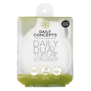 Daily Concepts Daily Dual Texture Body Scrubber, Vegan, White, 0.11 Oz , CVS