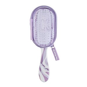The Knot Dr. by Conair Pro Mini Lavendar Marbelized Detangling Hairbrush with Clear Case
