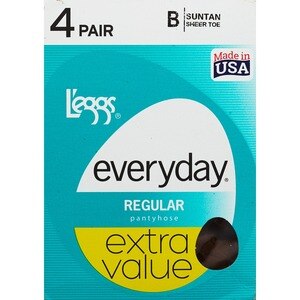 L'eggs Leggs Everyday Regular Pantyhose Size B Suntan - 4 Ct , CVS