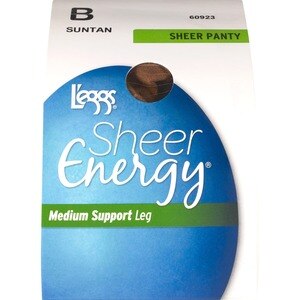 L'eggs Sheer Energy Medium Support Sheer Panty/Toe Pantyhose