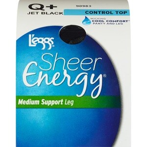 Leggs Sheer Energy Active Support Pantyhose, Q, Nude, Regular Panty, Sheer  Toe, Clothing