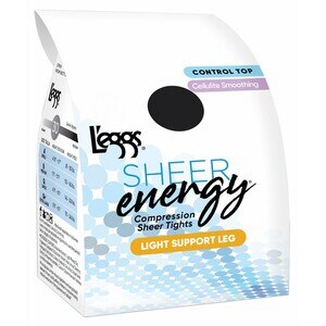 L'eggs Sheer Energy Light Support Anti-Cellulite Control Top Pantyhose, Jet Black, Size Q+ , CVS