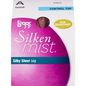 L'eggs Silken Mist Silky Sheer Nude Control Top No-Roll Waistband Pantyhose