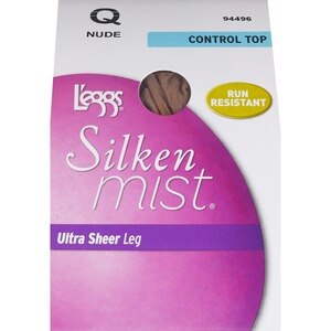 L'Eggs Silken Mist Ultra Sheer Control Top Pantyhose, Nude, Size Q , CVS