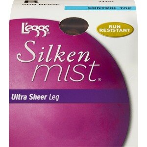 L'Eggs Silken Mist Ultra Sheer Control Top Pantyhose, Sun Beige, Size B , CVS