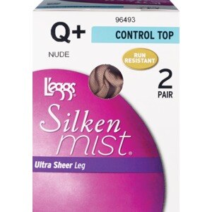 L'eggs sz Q Jett Black Ultra Sheer Leg Silken Mist Control Top