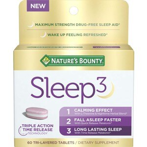 Nature's Bounty Sleep3 - Cápsulas para dormir de tres capas, 60 u.
