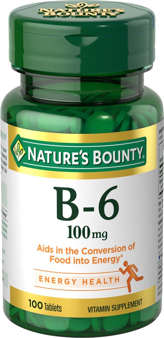 Nature's Bounty Vitamin B-6 Tablets, 100 Mg, 100 Ct , CVS