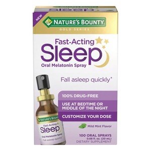 Nature's Bounty Fast-Acting Sleep Melatonin Spray Mild Mint Flavor, 100 CT