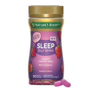 Nature's Bounty Kids Sleep .5 mg Melatonin Jelly Beans Berry Flavor, 80 CT