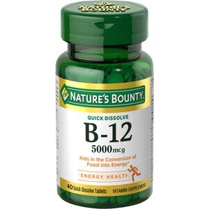 Nature's Bounty - Tabletas de vitamina B-12, 5000 mcg, 40 u.