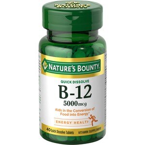 Nature's Bounty Vitamin B-12 Tablets 5000mcg, 40CT