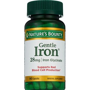 Nature's Bounty Gentle Iron Capsules, 28 Mg, 90 CT