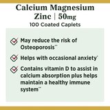 Nature's Bounty Calcium Magnesium Zinc Coated Caplets, 100 CT, thumbnail image 3 of 6