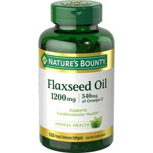 Nature's Bounty Flaxseed Oil Softgels 1200mg, 125 Ct , CVS