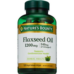 Nature's Bounty Flaxseed Oil Softgels 1200mg, 125 Ct , CVS