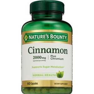 Nature's Bounty Cinnamon Plus Chromium Capsules 2000mg, 60CT