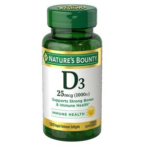 Nature's Bounty Vitamin D3, 25 mcg (1000 IU) Rapid Release Softgels