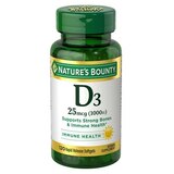 Nature's Bounty Vitamin D3  Rapid Release Softgels, 25 mcg, thumbnail image 1 of 6