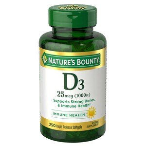 Nature's Bounty Vitamin D3, 25 mcg (1000 IU) Rapid Release Softgels