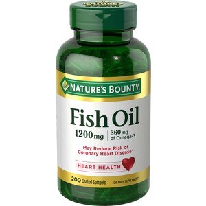 Nature's Bounty - Aceite de pescado en cápsulas blandas, sin olor, 1200 mg