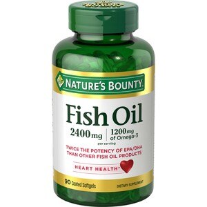 Nature's Bounty - Cápsulas blandas de aceite de pescado, sin olor, 2400mg, 90 u.