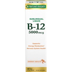Nature's Bounty Super Strength - Vitamina B-12 líquida sublingual, 5000 mcg, 2 oz