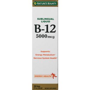 Nature's Bounty Super Strength - Vitamina B-12 líquida sublingual, 5000 mcg, 2 oz