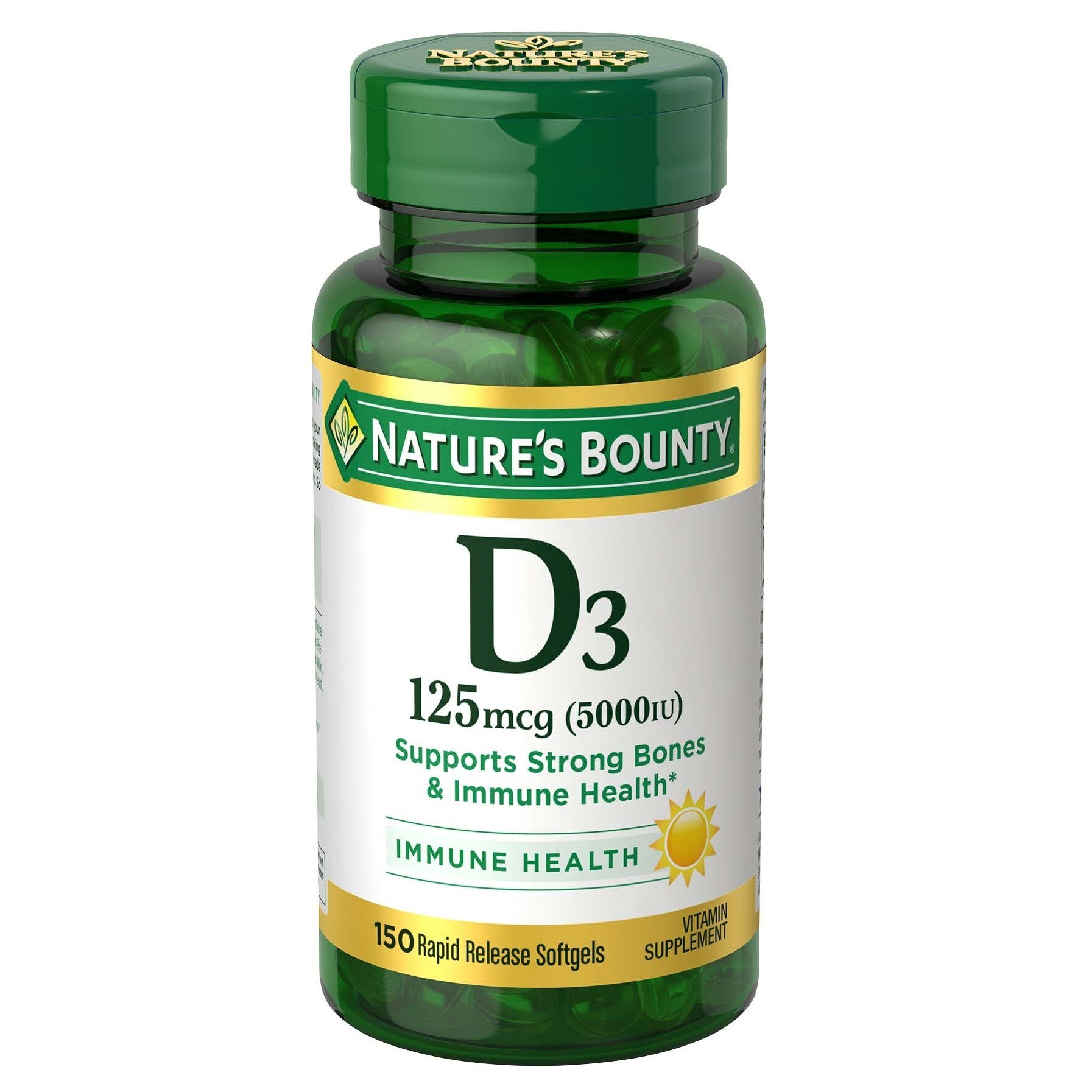 Natures Bounty Vitamin D3 Softgels 5000 Iu 150ct