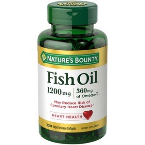 Nature's Bounty Fish Oil Softgels 1200mg, 320 Ct , CVS