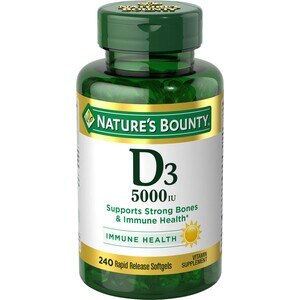 Nature's Bounty Vitamin D3 Softgels 125 mcg, 5000 IU, 240 CT