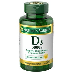 Nature's Bounty Vitamin D3, 5000 IU Immune Health Softgels, 240 CT