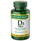 Nature's Bounty Vitamin D3, 5000 IU Immune Health Softgels, 240 CT, thumbnail image 1 of 6
