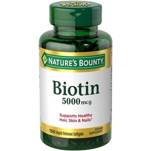 Nature's Bounty Biotin Softgels 5000mcg, 150 Ct , CVS