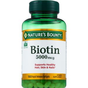 Nature's Bounty Biotin Softgels 5000mcg, 150 Ct , CVS