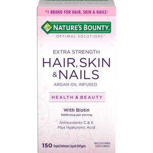 Nature's Bounty Optimal Solutions Extra Strength Hair, Skin and Nails Softgels, 150CT