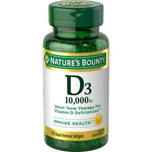Nature's Bounty Vitamin D3 Softgels 10000 IU, 72CT