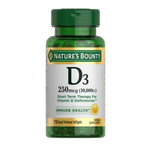 Nature's Bounty Vitamin D3 Softgels 10000 IU, 72CT