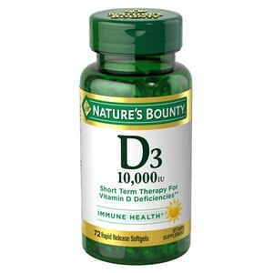 Nature's Bounty Vitamin D3 Immune Health 10,000 IU Softgels, 72 CT