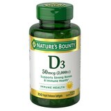 Nature's Bounty Vitamin D3 Immune Health 50mcg (2000 IU) Softgels, thumbnail image 1 of 5