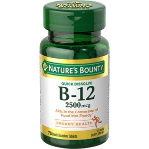 Nature's Bounty - Tabletas de vitamina B-12, 2500 mcg, 75 u.