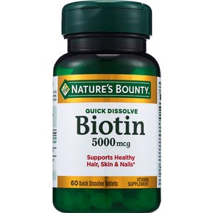 Nature's Bounty Biotin Tablets 5000mcg, 45CT